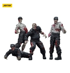 Zombie - Pack 4 figurines Dark Source Security Guards 8 cm