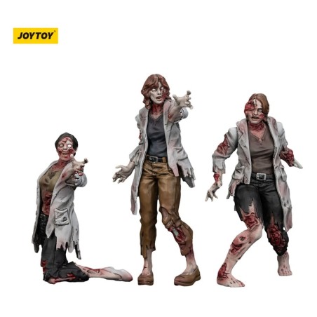 Zombies - Zombie Dark Source Action Figures 3-Pack Scientists (Female) 8 cm