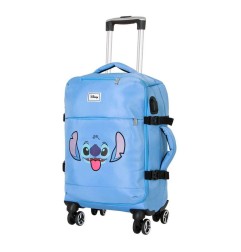 Lilo & Stitch - 4-Wheel Cabin Suitcase Stitch Face Blue 55 cm
