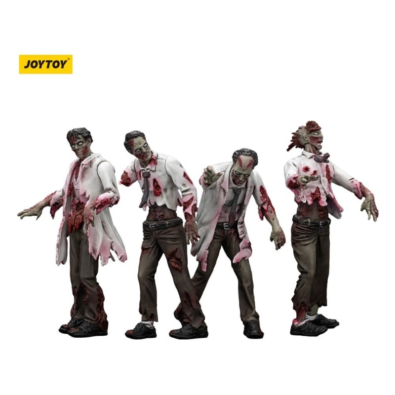 Zombies - Pack 4 figurines Dark Source Scientists (Male) 8 cm