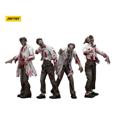 Zombies - Pack 4 figurines Dark Source Scientists (Male) 8 cm