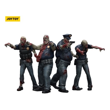 Zombies - Zombie Dark Source Action Figures 4-Pack Police (Male) 8 cm