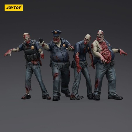 Zombies - Pack 4 figurines Dark Source Police (Male) 8 cm