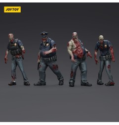 Zombies - Pack 4 figurines Dark Source Police (Male) 8 cm