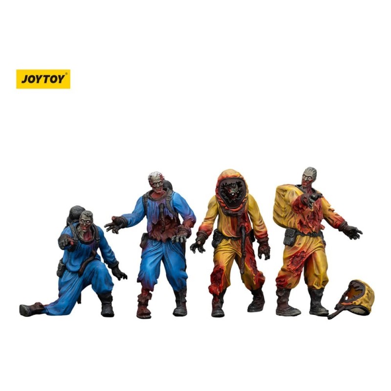 Zombies - Pack 4 figurines Dark Source Biochemical Lab Team 8 cm