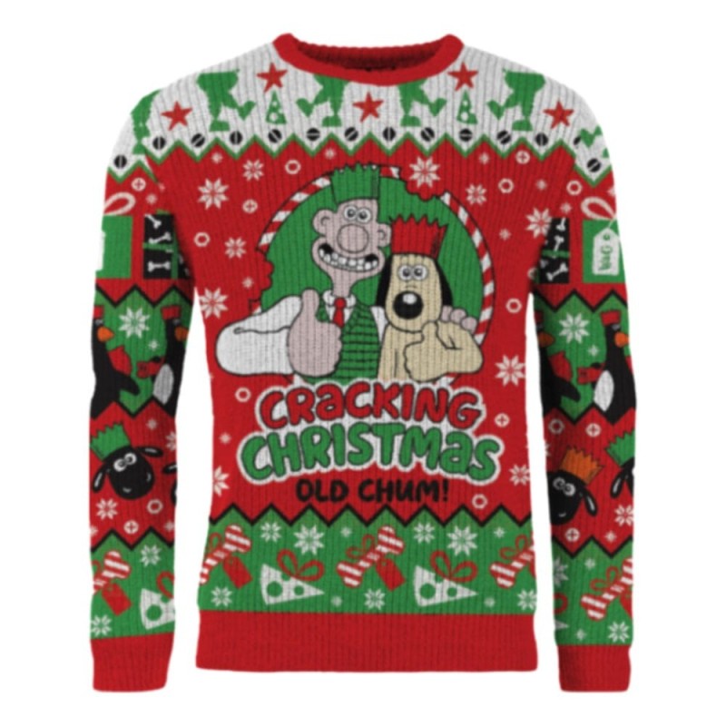 Wallace & Gromit - Christmas Sweat Cracking Christmas Old Chum! Size L