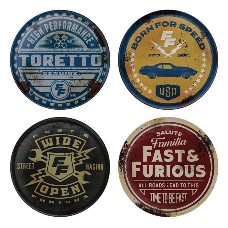 Fast & Furious - Coaster 4-Pack Vintage Style