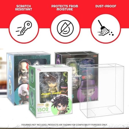 Evoretro - Pack 10 boîtes de protection en PET pour figurines Nendoroid