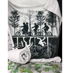 Stranger Things - Throw Blanket Black & White 100 x 150 cm