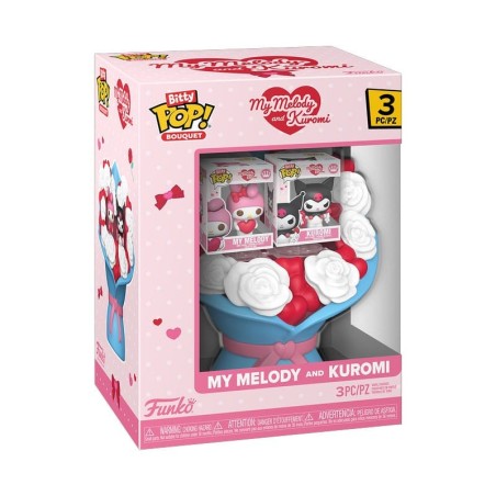 Sanrio - Pack 2 figurines Bitty POP! Bouquet My Melody & Kuromi (Valentine) 4 cm