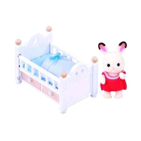 Sylvanian Families - Le bébé Lapin Chocolat et le lit 5 cm