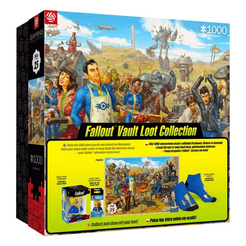 Fallout - Coffret cadeau Fallout Vault Loot Collection (Puzzle, chaussettes, figurine et porte-clés)