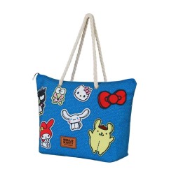 Sanrio - Soleil Beach Bag Hello Kitty Stickers Blue
