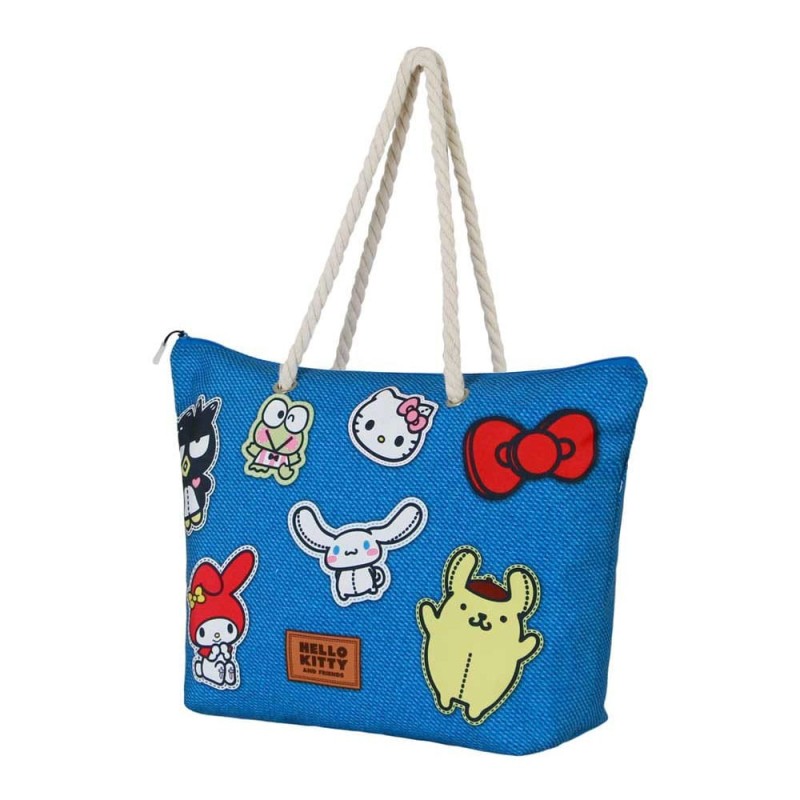 Sanrio - Soleil Beach Bag Hello Kitty Stickers Blue