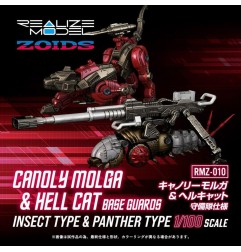Zoids - Pack 2 figurines 1/100 Plastic Model Kit RMZ-010 Canoly Molga & Hell Cat Base Guards Sets 20 cm