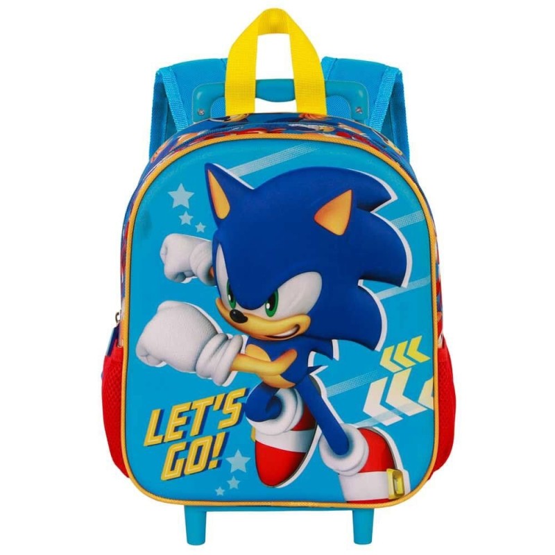Sonic - The Hedgehog - Sonic The Hedgehog 3D Backpack with Wheels Sega Go Blue Small Sonic - The Hedgehog - Sonic The Hedgehog 3D Backpack with Wheels Sega Go Blue Small
