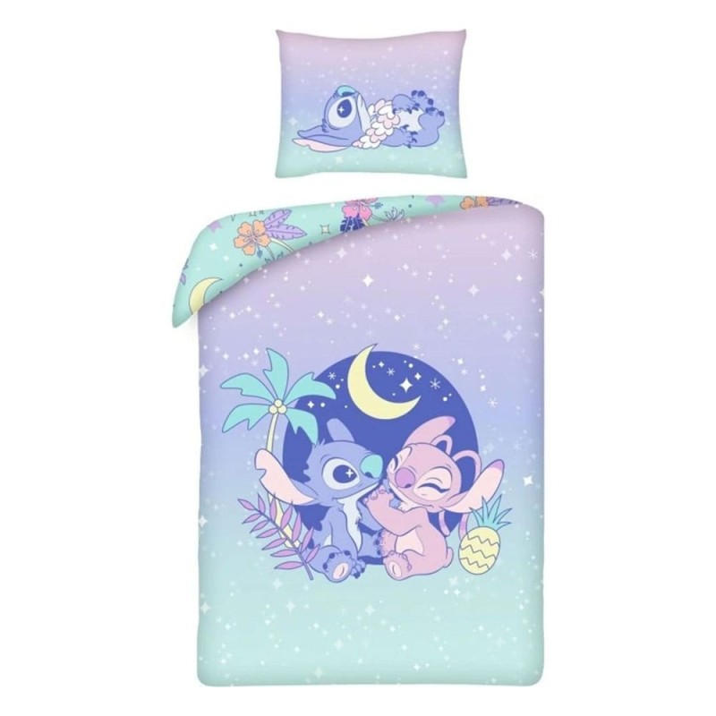 Lilo & Stitch - Parure de lit Stitch & Angel sous la lune 140 x 200 cm / 70 x 90 cm
