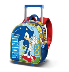 Sonic - The Hedgehog - Sonic The Hedgehog 3D Backpack with Wheels Unstoppable Blue Small