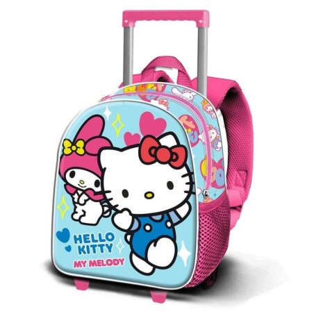 Hello Kitty - Sac à dos à roulettes 3D Hello Kitty Friendship Blue Small