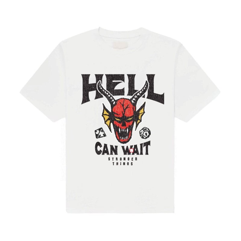 Stranger Things - T-Shirt Hell Can Wait (white) Size L