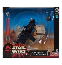 Star Wars Episode I Black Series - Véhicule avec figurine Darth Maul & Sith Speeder 25th Anniversary