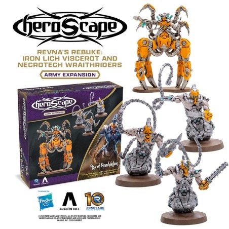 Heroscape - Expansion Revna's Rebuke: Iron Lich Viscerot and Necrotech Wraithriders Army *English Version*