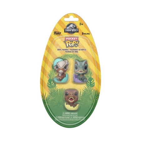 Jurassic Park - Pack 3 Figurines Pocket POP! oeufs de Pâques Dinos 4 cm