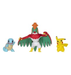 Pokémon - Select Battle Figure Pikachu, Squirtle, Hawlucha 7,5 cm