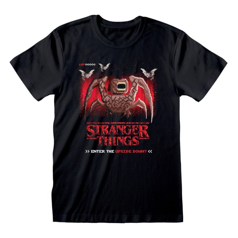 Stranger Things - T-Shirt 8 Bit Upside Down Size L