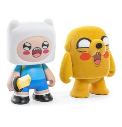 Adventure Time - Pack 2 mini figurines Finn & Jake Flocked 7 cm