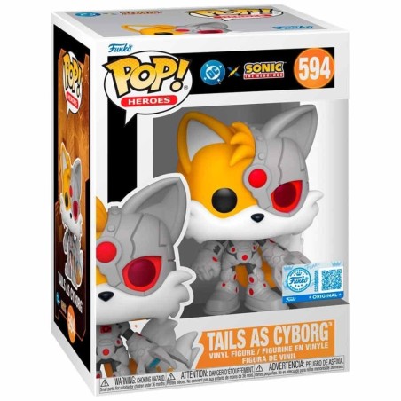 Justice League - DC x Sonic the Hedgehog POP! Heroes Vinyl Figure Tails as Cyborg 9 cm