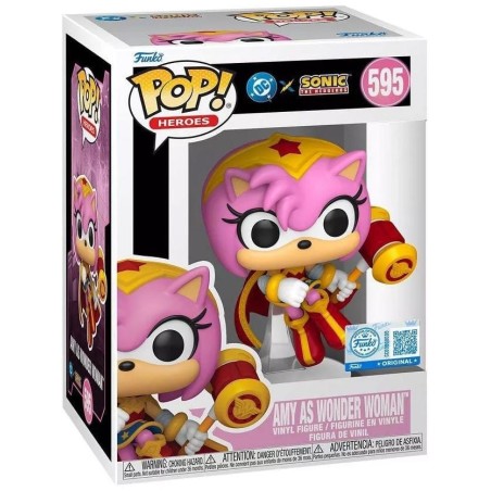DC x Sonic the Hedgehog - Figurine POP! Amy version Wonder Woman 9 cm
