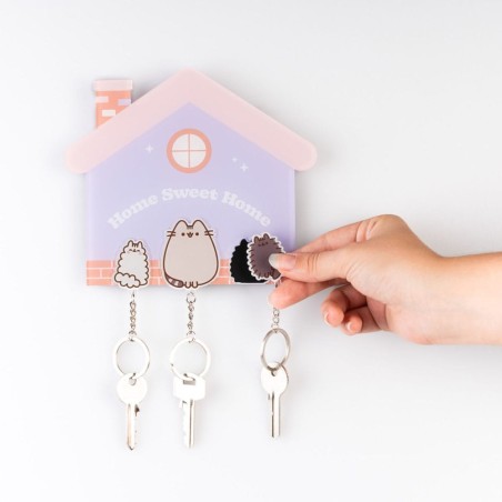 Pusheen - Key rack incl. 3 key rings