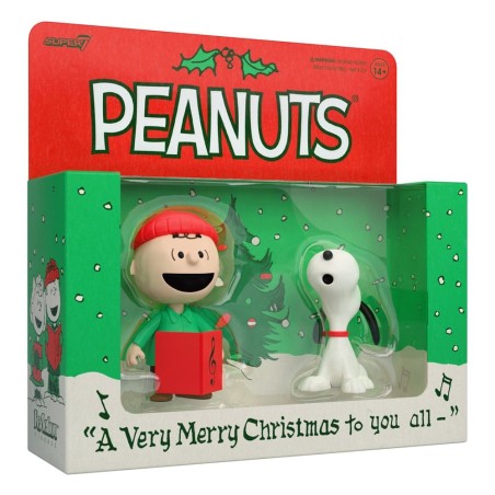 Snoopy - Pack 2 figurines ReAction Brown and Snoopy (Caroling) 10 cm