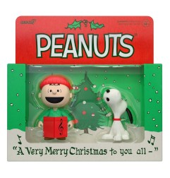 Peanuts - ReAction Action Figures 2-Pack Brown and Snoopy (Caroling) 10 cm