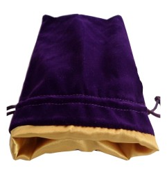 FanRoll - Dice Bag Velvet Purple with Golden Satin Large