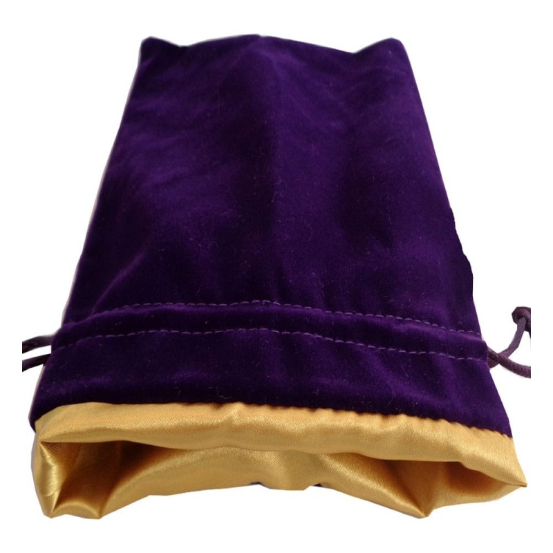 FanRoll - Dice Bag Velvet Purple with Golden Satin Large