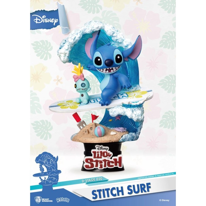 Disney - Summer Series diorama PVC D-Stage Stitch Surf 15 cm
