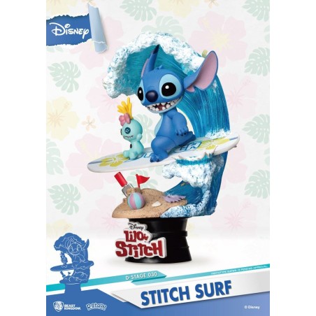 Disney - Summer Series diorama PVC D-Stage Stitch Surf 15 cm