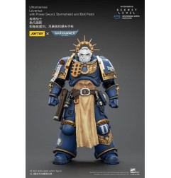 Warhammer 40k - Figurine Ultramarines Levantus avec Power Sword, Stormshield and Bolt Pistol 13 cm