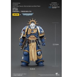 Warhammer 40k - Figurine Ultramarines Levantus avec Power Sword, Stormshield and Bolt Pistol 13 cm