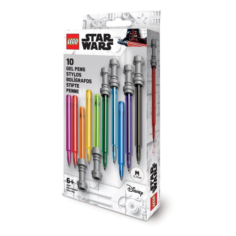LEGO Star Wars - Pack 10 stylos à bille à encre gel LEGO Star Wars Sabre Laser