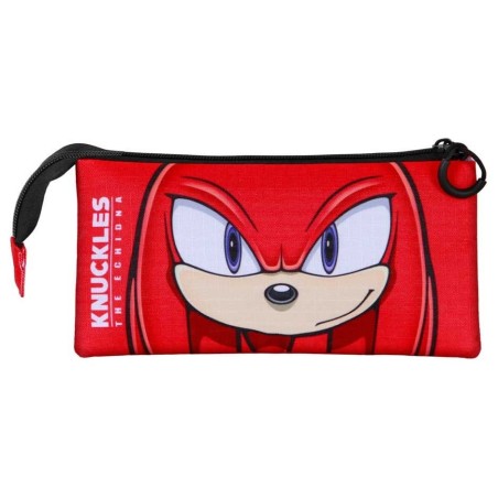 Sonic - The Hedgehog - Triple Pencil case SEGA Knuckles Sight Red