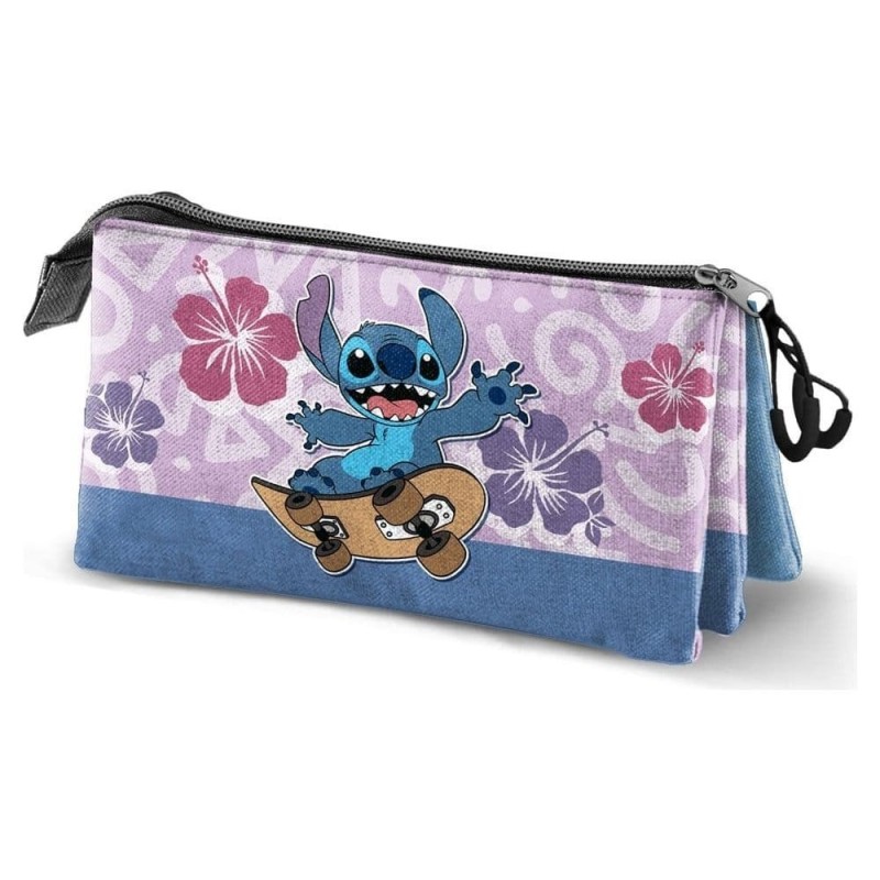 Lilo & Stitch - Triple Pencil case Skate Lilac