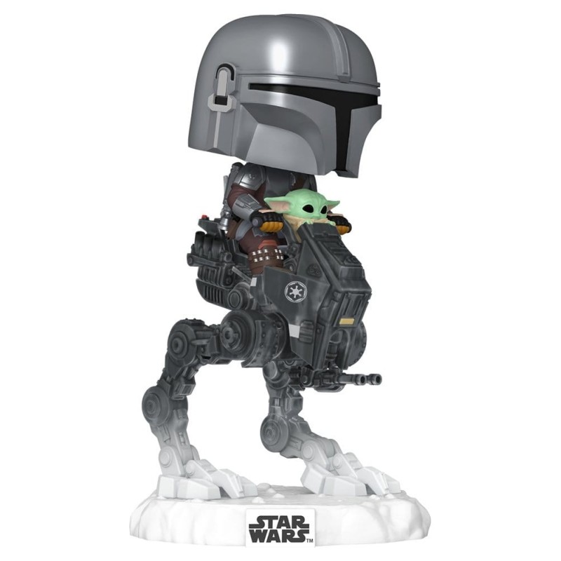 Star Wars - : The Mandalorian and Grogu POP! Rides Deluxe Vinyl Bobblehead Figure The Mandalorian with Grogu in Imperial Remnant