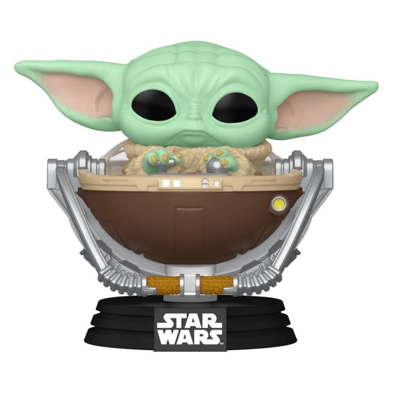 Star Wars: The Mandalorian and Grogu - Figurine POP! Bobble Head Grogu in Pram 9 cm