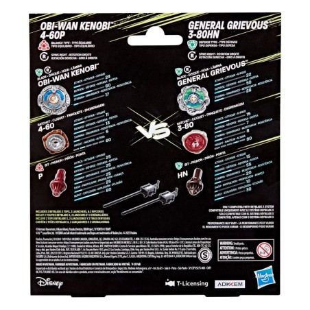 Beyblade - X and Star Wars Collab Obi-Wan Kenobi 4-60P vs. General Grievous 3-80HN