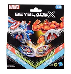 Beyblade - X and Marvel Collab Captain America 4-70GB vs. Red Hulk 1-80R