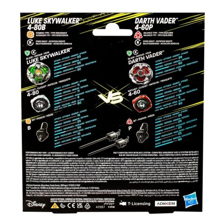Beyblade - Collaboration Beyblade X et Star Wars Luke Skywalker 4-80B vs. Darth Vader 4-60B