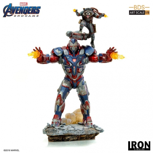 Avengers : Endgame - Statuette BDS Art Scale 1/10 Iron Patriot & Rocket 28 cm